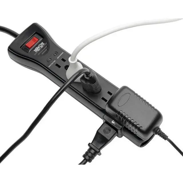 Alt view image 2 of 6 - Eaton Series SUPER725B 7 Outlet Flat Plug Long Extension Cord Power Strip Surge Protector, 25ft Extension Cord with Multiple Outlets, 2160 Joules, Black, Home Office Dorm Room Essentials