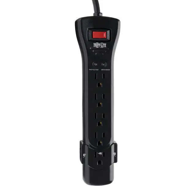 Alt view image 6 of 6 - Eaton Series SUPER725B 7 Outlet Flat Plug Long Extension Cord Power Strip Surge Protector, 25ft Extension Cord with Multiple Outlets, 2160 Joules, Black, Home Office Dorm Room Essentials