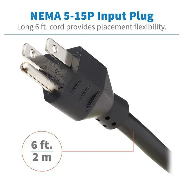 Alt view image 7 of 7 - 7 Outlet (6 Individually Controlled) Surge Protector Power Strip, 6ft Cord, Black, & 25K Insurance (TLP76MSGB)
