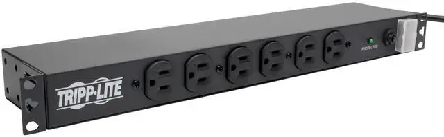Main image of 14-Outlet Rack Mount Surge Protector Power Strip PDU, 15A, 120V, 3000 Joules, 15ft Cord with 5-15P Plug, 1U Horizontal Rack Mount, Lifetime Manufacturer's Warranty (DRS-1215)