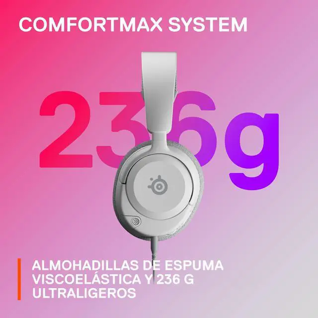 Alt view image 3 of 7 - Arctis Nova 1 Multi-System Gaming Headset Hi-Fi Drivers 360° Spatial Audio Comfort Design Durable Ultra Lightweight Noise-Cancelling Mic PC, PS5/PS4, Switch, Xbox - White