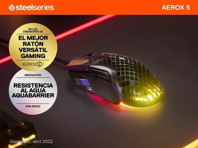 Alt view image 5 of 7 - Aerox 5 - Holey RGB Gaming Mouse - Ultra-lightweight Water Resistant Design - 18K DPI TrueMove Air Optical Sensor
