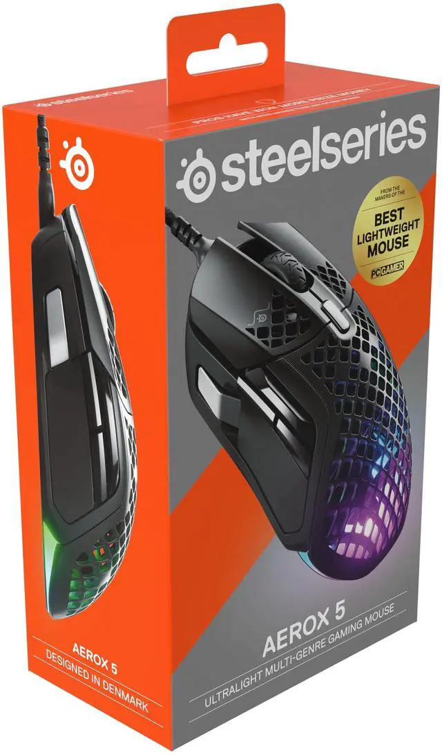 Alt view image 6 of 7 - Aerox 5 - Holey RGB Gaming Mouse - Ultra-lightweight Water Resistant Design - 18K DPI TrueMove Air Optical Sensor