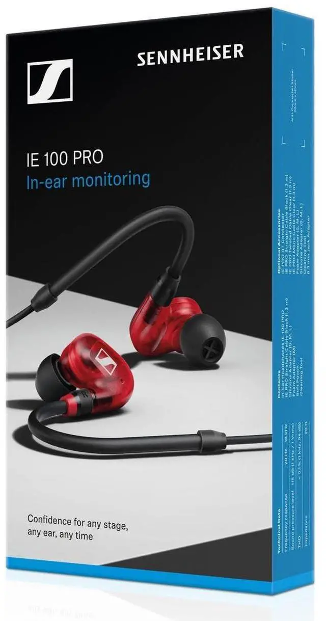Alt view image 3 of 7 - Pro Audio IE 100 Pro Wired In-Ear Monitor, Red