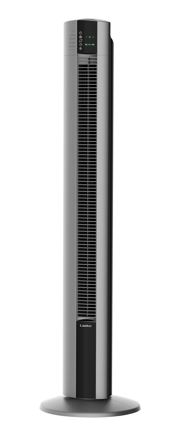 Alt view image 7 of 7 - Oscillating Tower Fan with Remote - 48" - T48314 - Gray | Timer, Quiet Standing Cooling Fan For Bedroom, Office, and Home, 3 Speeds, Nighttime Setting, Powerful Cold Air, Bladeless