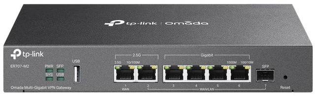 Main image of Omada ER707-M2, Multi-Gigabit VPN Route Dual 2.5Gig WAN Ports, High Network Capacity, SPI Firewall, Omada SDN Integrated, Load Balance, Lightning Protection