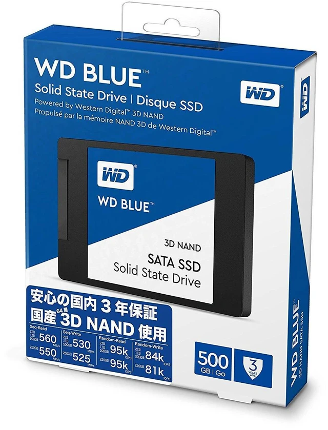 Alt view image 14 of 14 - WD Blue 3D NAND 500GB Internal SSD - SATA III 6Gb/s 2.5"/7mm Solid State Drive - WDS500G2B0A