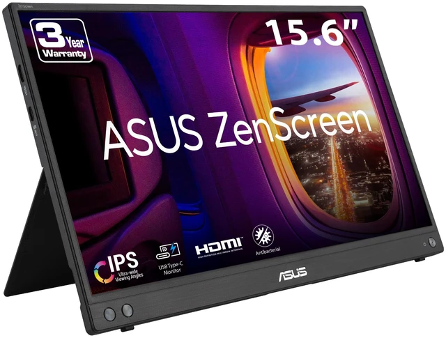 Main image of ZenScreen MB16AHV 15.6 Inch 1080p Portable Monitor Kickstand, Anti-Glare, Blue Light Filter, Mini HDMI, Tripod mountable, Protective Sleeve, Travel Display for MacBook and PC