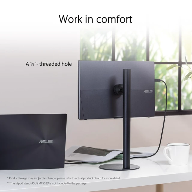 Alt view image 6 of 7 - ZenScreen MB16AHV 15.6 Inch 1080p Portable Monitor Kickstand, Anti-Glare, Blue Light Filter, Mini HDMI, Tripod mountable, Protective Sleeve, Travel Display for MacBook and PC