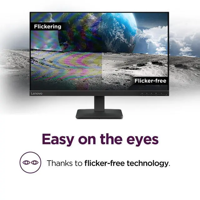 Alt view image 5 of 14 - Lenovo L24-4e - Office Monitor - 23.8" FHD IPS Display - 100Hz Refresh Rate - 4 ms MPRT - 99% sRGB - Raven Black - Tilt Stand