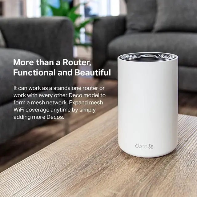 Alt view image 7 of 7 - Deco XE75 AXE5400 Tri-Band WiFi 6E Mesh System - Covers up to 2900 Sq.Ft, Replaces WiFi Router and Extender, AI-Driven Mesh, New 6GHz Band, 1-Pack