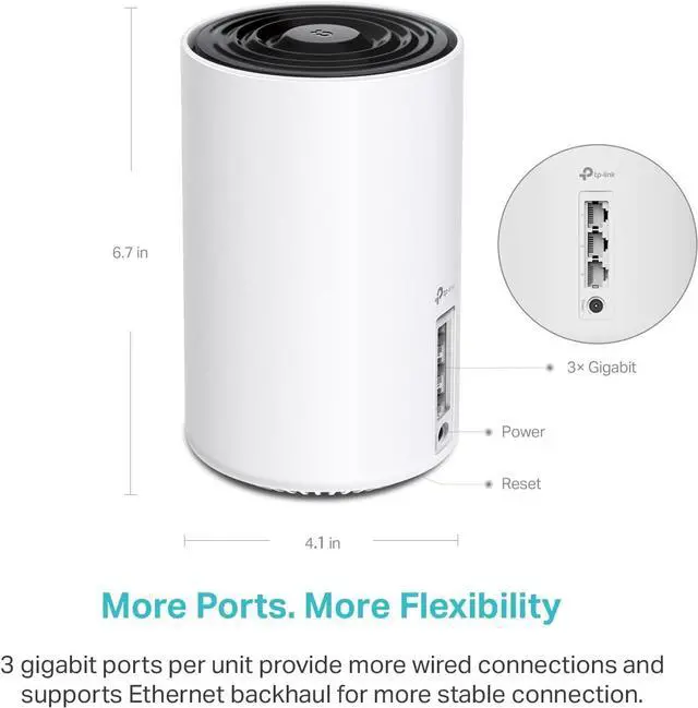 Alt view image 6 of 7 - Deco XE75 AXE5400 Tri-Band WiFi 6E Mesh System - Covers up to 2900 Sq.Ft, Replaces WiFi Router and Extender, AI-Driven Mesh, New 6GHz Band, 1-Pack