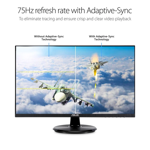 Alt view image 5 of 6 - VA24DQ 24 Inch 1080P Computer Monitor, HDMI, DisplayPort, VGA, Speaker IPS, Full HD, Adaptive-Sync/FreeSync, Eye Care, Low Blue Light, Frameless, Flicker Free, VESA Wall Mount, Tilt Adjustable
