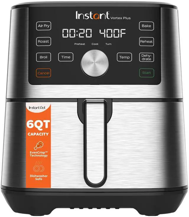Main image of 6QT VORTEX Plus Air Fryer, 6-in-1, Air Fry, Broil, Dehydrate, Crisp, Roast, Reheat, Bake, Dishwasher-Safe Airfryer basket, from the Makers of , Stainless Steel