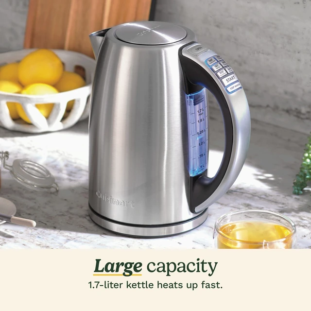 Alt view image 4 of 7 - Electric Kettle, 1500W Fast Heating, 6 Temp Presets, 1.7L | Bring water to a boil with PerfecTemp cordless electric tea kettle, includes auto shutoff & 360° base, CPK-17P1