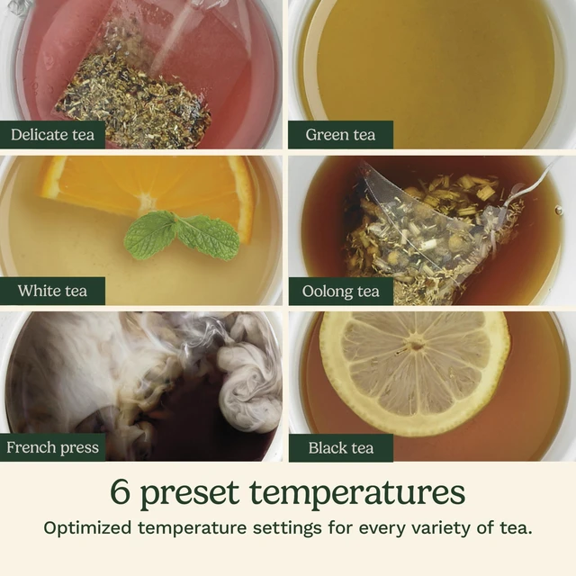 Alt view image 7 of 7 - Electric Kettle, 1500W Fast Heating, 6 Temp Presets, 1.7L | Bring water to a boil with PerfecTemp cordless electric tea kettle, includes auto shutoff & 360° base, CPK-17P1
