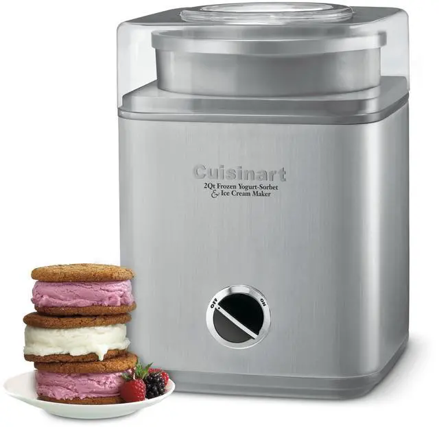 Main image of Ice Cream Maker Machine, 2-Quart Ice Cream, Sorbet and Frozen Yogurt Machine, Fully Automatic Double-Insulated Freezer Bowl Makes Frozen Desserts in Under 30 Minutes, ICE30BCP1, Silver