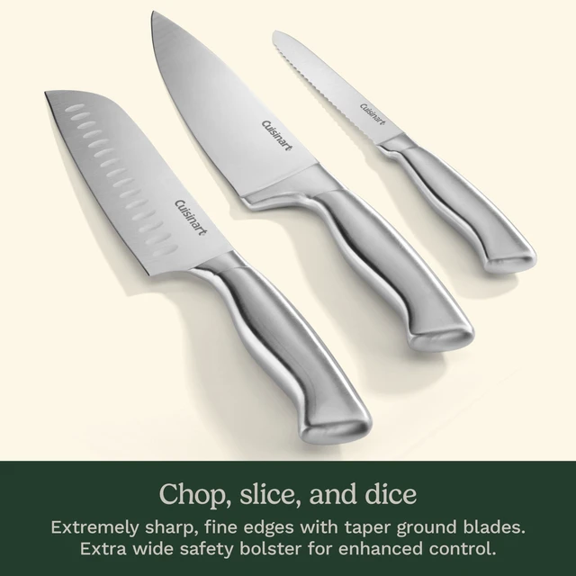 Alt view image 3 of 5 - 15-Piece Stainless Steel Hollow Handle Block Set, C77SS-15PK | Kitchen knife set with high-carbon stainless steel blades, sharpening steel, household shears & wooden block, C77SS-15PK