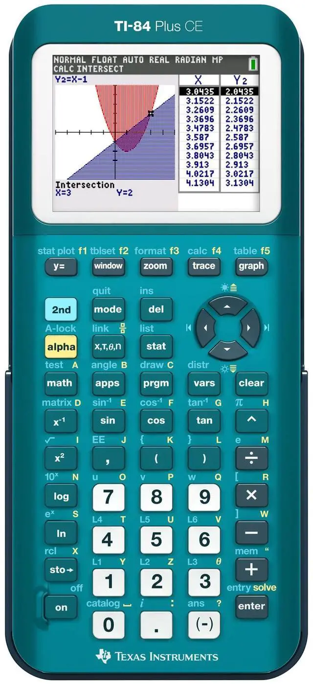 Main image of TI-84 Plus CE Color Graphing Calculator, Teal (Metallic)