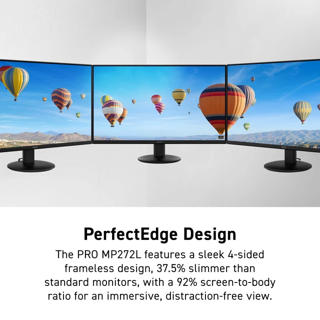 Alt view image 4 of 7 - PRO MP272LE 27-inch IPS 1920 x 1080 (FHD) Computer Office Monitor, 100Hz, Adaptive Sync, HDMI, DisplayPort, Tilt, 4-Side Slim Bezel 1ms, Black
