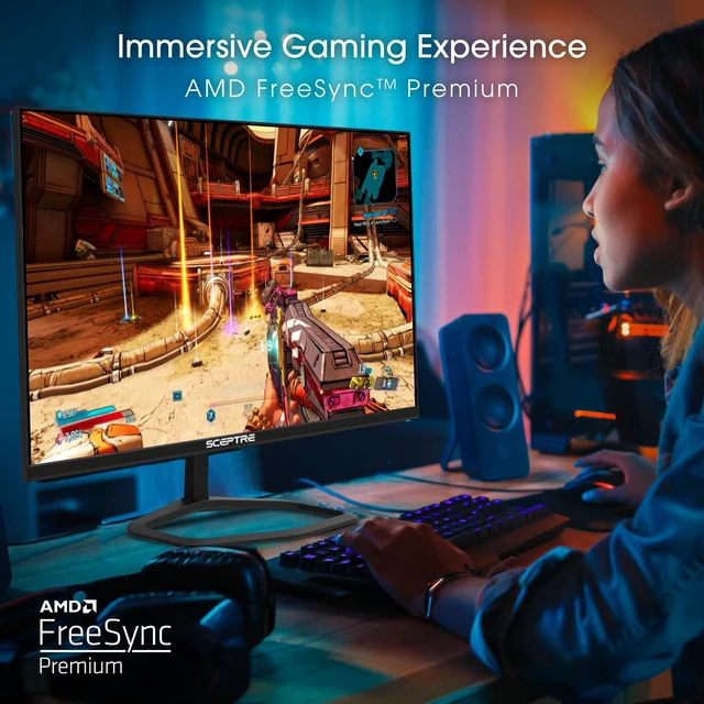 Alt view image 6 of 6 - New! 24.5-inch Gaming Monitor 240Hz 1ms DisplayPort x2 HDMI x2 100% sRGB AMD FreeSync Premium Build-in Speakers, Machine Black 2026 (E255B-FWD240 Series)