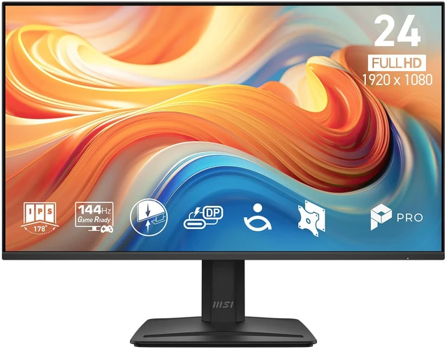 Main image of PRO MP242 E14C 24-inch IPS 1920 x 1080 (FHD) Office Monitor, 144Hz, Free-Sync, HDMI, USB C (15W Power Delivery), VESA Mountable, Tilt, Speaker, 4-Side Slim Bezel 1ms, Black