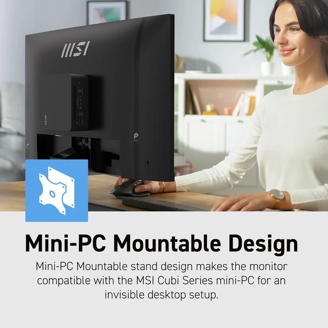 Alt view image 6 of 7 - PRO MP242 E14C 24-inch IPS 1920 x 1080 (FHD) Office Monitor, 144Hz, Free-Sync, HDMI, USB C (15W Power Delivery), VESA Mountable, Tilt, Speaker, 4-Side Slim Bezel 1ms, Black