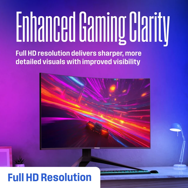 Alt view image 4 of 7 - 24 Inch Curved Gaming Monitor, 165Hz, 1ms, FHD 1080P, 3000:1 Contrast Ratio, 110% sRGB, 1500R, AMD FreeSync, Eyecare, for PC Games with Built-in Speakers, VESA, DisplayPort, HDMI