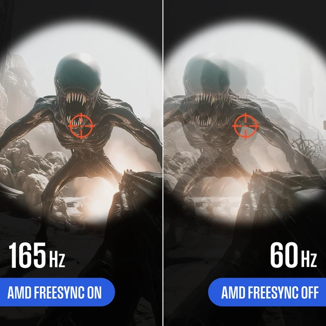 Alt view image 5 of 7 - 24 Inch Curved Gaming Monitor, 165Hz, 1ms, FHD 1080P, 3000:1 Contrast Ratio, 110% sRGB, 1500R, AMD FreeSync, Eyecare, for PC Games with Built-in Speakers, VESA, DisplayPort, HDMI
