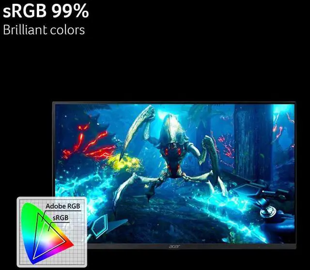 Alt view image 6 of 7 - Nitro 27 Gaming Monitor | Full HD 1920 x 1080 | IPS | ZeroFrame | AMD FreeSync Premium | 240Hz Refresh Rate | Up to 0.5ms | sRGB 99% | 1 x Display Port 1.4 and 2 x HDMI 2.0 | KG271 W3biip