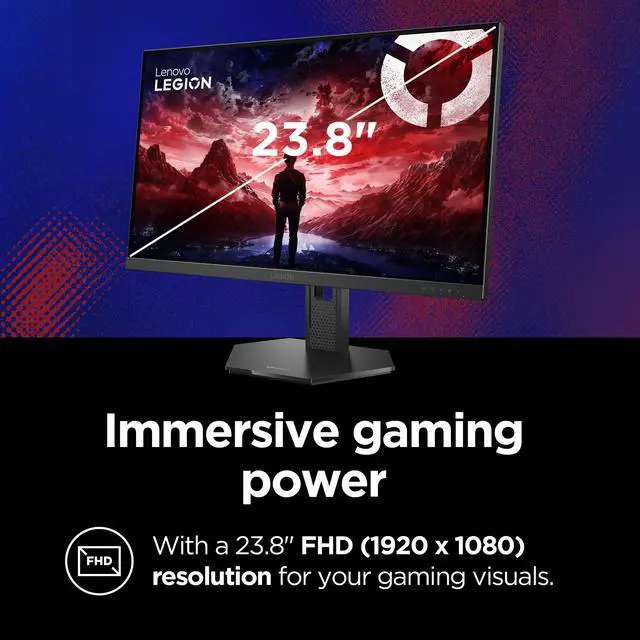 Alt view image 3 of 8 - Lenovo Legion 24-10 Gaming Monitor - 23.8" IPS FHD Display - 240Hz - 0.5ms MPRT - AMD FreeSync Premium - HDR10 - Ergonomic LTPS Stand - HDMI 2.1 and DisplayPort 1.4 - Raven Black