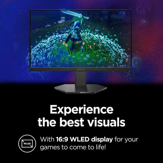 Alt view image 4 of 8 - Lenovo Legion 24-10 Gaming Monitor - 23.8" IPS FHD Display - 240Hz - 0.5ms MPRT - AMD FreeSync Premium - HDR10 - Ergonomic LTPS Stand - HDMI 2.1 and DisplayPort 1.4 - Raven Black