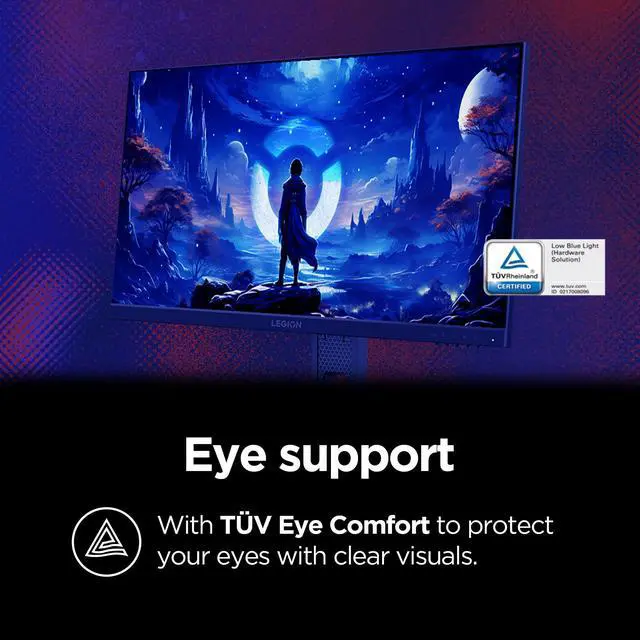 Alt view image 7 of 8 - Lenovo Legion 24-10 Gaming Monitor - 23.8" IPS FHD Display - 240Hz - 0.5ms MPRT - AMD FreeSync Premium - HDR10 - Ergonomic LTPS Stand - HDMI 2.1 and DisplayPort 1.4 - Raven Black