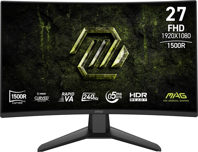 Main image of MAG 274CF X24 27-inch 1920 x 1080 (FHD) Gaming Monitor, 240Hz, AMD FreeSync Premium, HDR Ready, HDMI, VGA Port, VESA, Tilt, 0.5ms, Black
