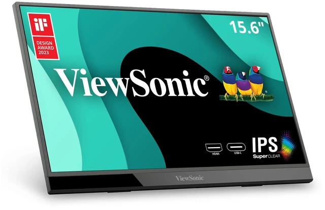 Main image of VX1655 16 Inch 1080p Portable Monitor for Laptop, IPS Display USB C, Mini HDMI, Tripod Mount, Dual Speakers, Built In Stand, Laptop, Mac, PCs, Home Office, 60W Charging, Anti Glare Travel