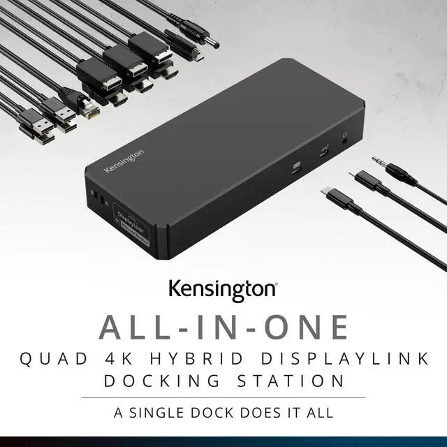 Alt view image 2 of 7 - SD4790P USB-C Quad 4K Displaylink Docking Station, 100W Charging, 3 x DisplayPort, 3 x HDMI, for Windows/macOS/ChromeOS (K33610NA)