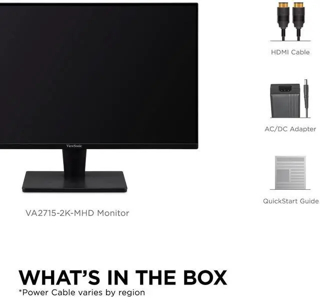 Alt view image 6 of 6 - VA2715-2K-MHD 27 Inch 1440p Monitor, LED Display with Adaptive Sync for High-Resolution Home and Office Work, HDMI, and DisplayPort Inputs