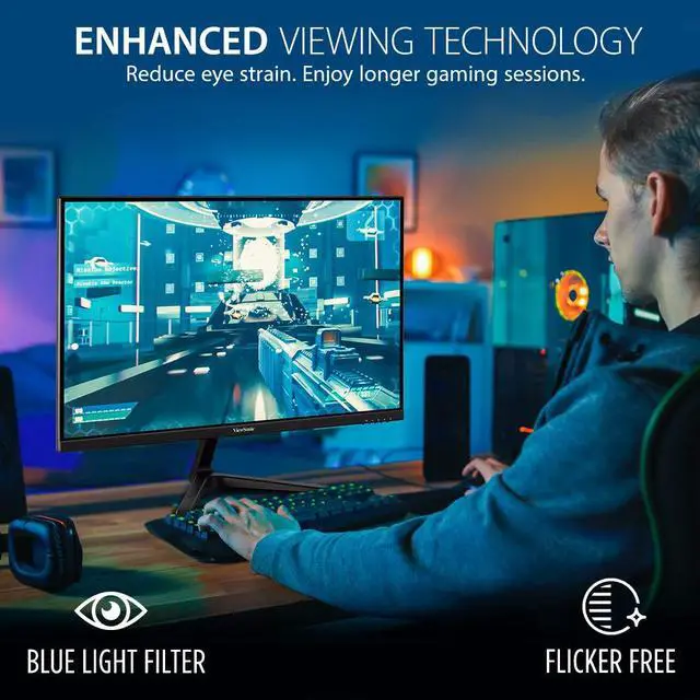 Alt view image 4 of 7 - VX2718-P-MHD 27 Inch 1080p Gaming Monitor, 180Hz and 1ms for Smooth Gameplay, FreeSync and Eye Care Technology for Comfortable Viewing, HDMI, and DisplayPort Inputs