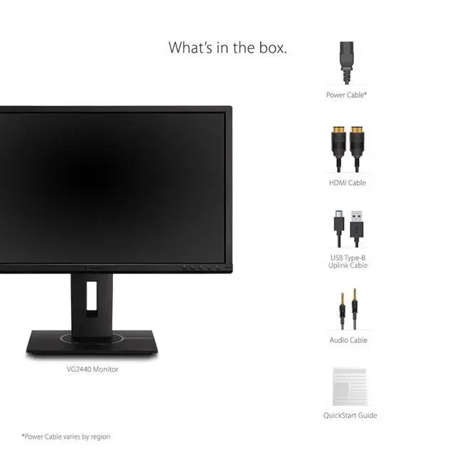 Alt view image 5 of 7 - VG2440 24 Inch 1080p Monitor, VA Display for Smooth Home and Office Productivity, Advanced Ergonomics, HDMI, DisplayPort, VGA, and USB Inputs