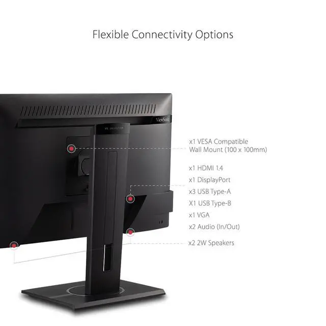 Alt view image 4 of 7 - VG2440 24 Inch 1080p Monitor, VA Display for Smooth Home and Office Productivity, Advanced Ergonomics, HDMI, DisplayPort, VGA, and USB Inputs