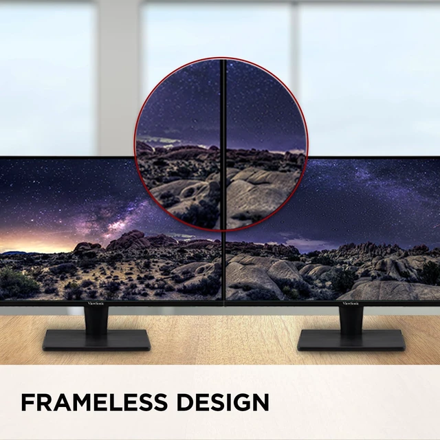 Alt view image 3 of 7 - VS2725-2K 27 Inch 1440p Computer Monitor, QHD 100Hz Display HDMI, DisplayPort, Variable Refresh Rate, Eye Care, Frameless, Home Office, Laptop, PC, Mac, Anti Glare, 1ms, 1.07B Colors