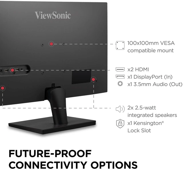 Alt view image 5 of 7 - VS2725-2K 27 Inch 1440p Computer Monitor, QHD 100Hz Display HDMI, DisplayPort, Variable Refresh Rate, Eye Care, Frameless, Home Office, Laptop, PC, Mac, Anti Glare, 1ms, 1.07B Colors