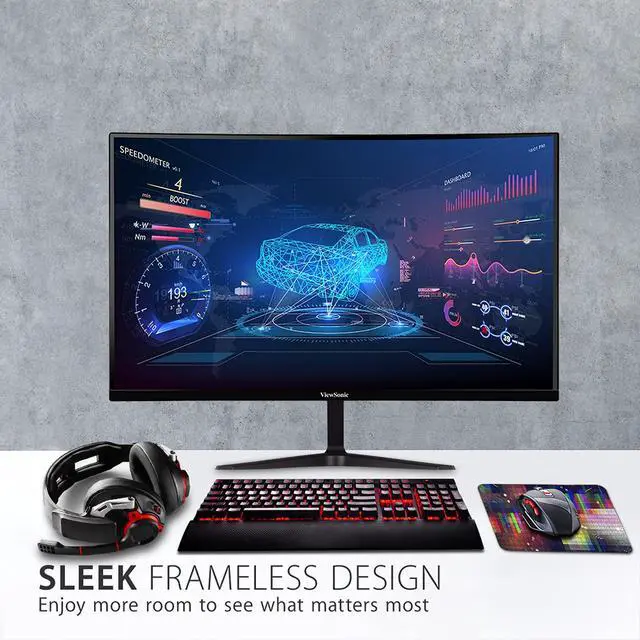 Alt view image 3 of 6 - VX2718-2KPC-MHD 27 Inch 1440p Curved Gaming Monitor, 180Hz and 1ms for Smooth Gameplay, FreeSync Premium and Eye Care Technology for Comfortable Viewing, HDMI, and DisplayPort Inputs