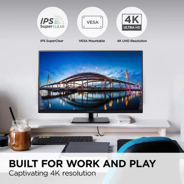 Alt view image 4 of 14 - ViewSonic VA2456A-MHD 24 Inch IPS 1080p Monitor with 120Hz, Eye Care, HDMI, DisplayPort, and VGA Inputs for Home and Office