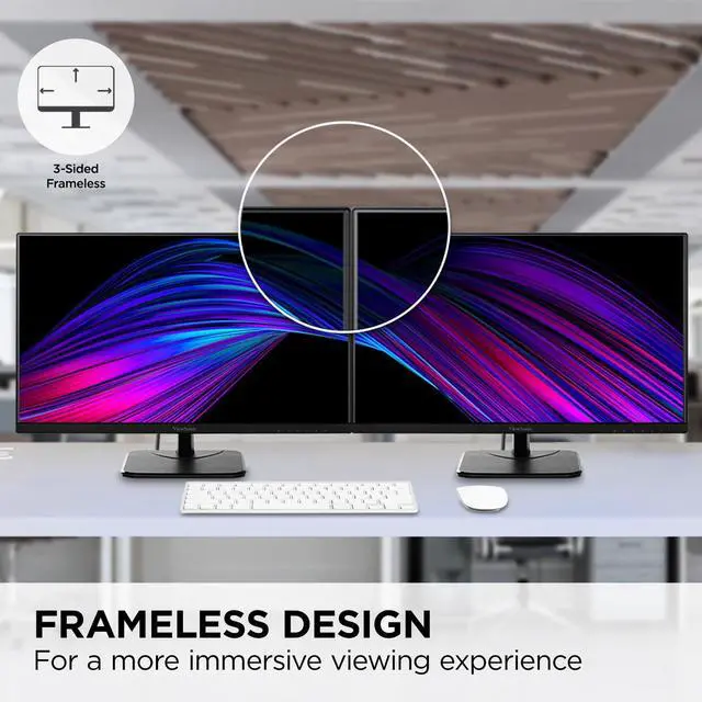 Alt view image 6 of 14 - ViewSonic VA2456A-MHD 24 Inch IPS 1080p Monitor with 120Hz, Eye Care, HDMI, DisplayPort, and VGA Inputs for Home and Office