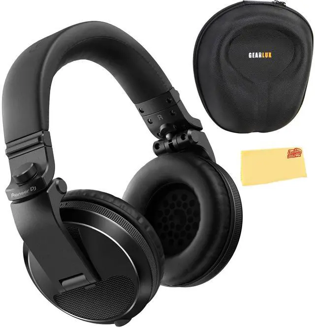 Main image of Pioneer DJ HDJ-X5 Over-Ear DJ Headphones - Black Bundle with Case and Austin Bazaar Polishing Cloth