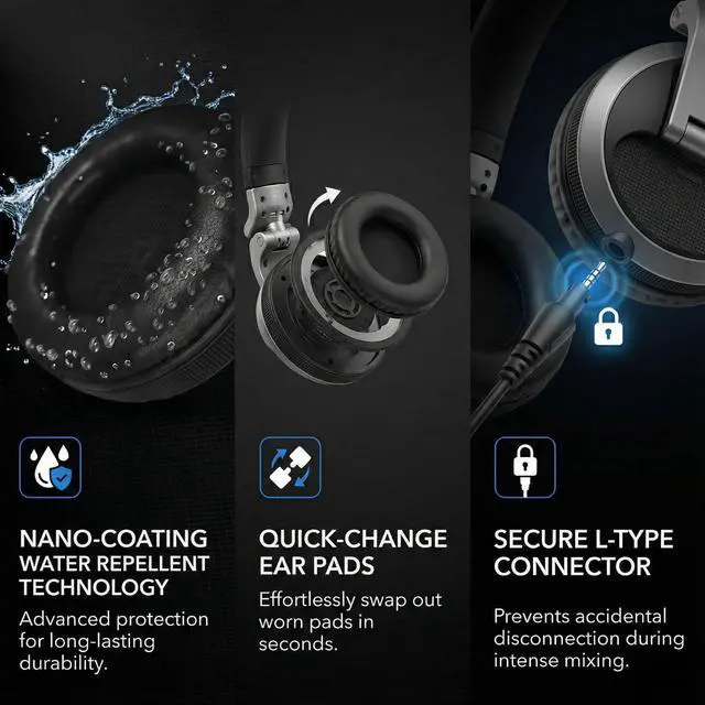 Alt view image 5 of 7 - Pioneer DJ HDJ-X5 Over-Ear DJ Headphones - Black Bundle with Case and Austin Bazaar Polishing Cloth