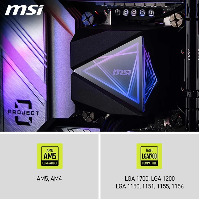 Alt view image 7 of 12 - MSI MAG CORELIQUID I360 AIO CPU Liquid Cooler - Enlarged Copper Cold Plate, ARGB Blockhead & LDB Fans, Dual-Chamber Water Block, Split-Flow Radiator, Mystic Light Supported - Intel & AMD Compatible