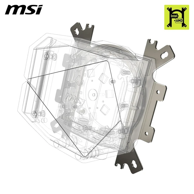 Alt view image 6 of 12 - MSI MAG CORELIQUID I360 AIO CPU Liquid Cooler - Enlarged Copper Cold Plate, ARGB Blockhead & LDB Fans, Dual-Chamber Water Block, Split-Flow Radiator, Mystic Light Supported - Intel & AMD Compatible
