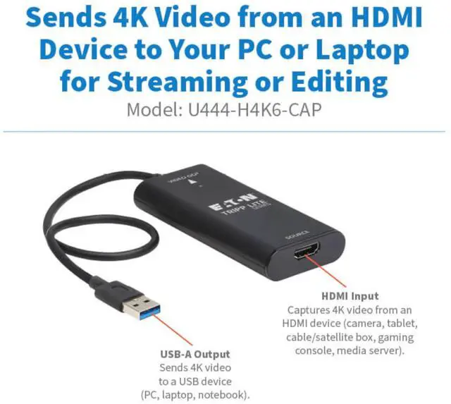 Alt view image 4 of 8 - Tripp Lite series HDMI to USB Video Capture Adapter, USB 3.2 Gen 1, TAA
